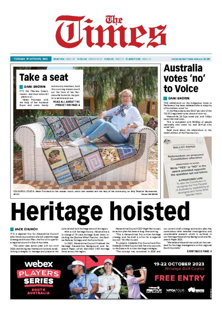 The Victor Harbor Times 17th October 2023 The Victor Harbor Times