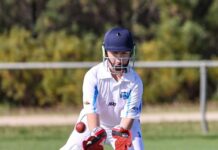 Junior cricket action