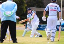 Cricket action at Compass