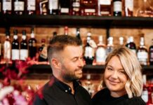 Young couple having a go