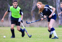 Fierce hockey action