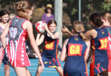 Junior netball action