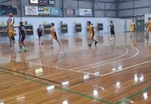Junior basketball action