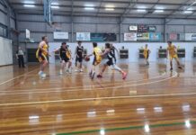 Junior basketball action