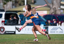 Footy grand final action