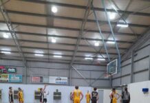 Junior basketball action