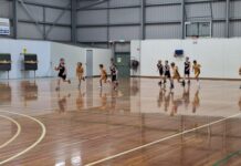 Junior basketball action