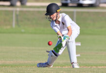 Junior cricket action