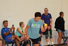 Pickleball action